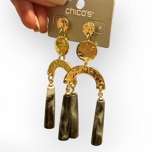 Chico's Gold and Gray Earrings